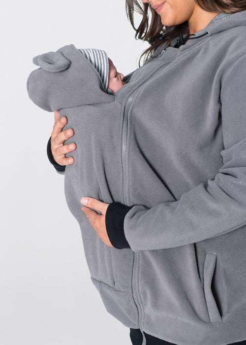 Nosečniška plišasta jopa za nošenje dojenčka